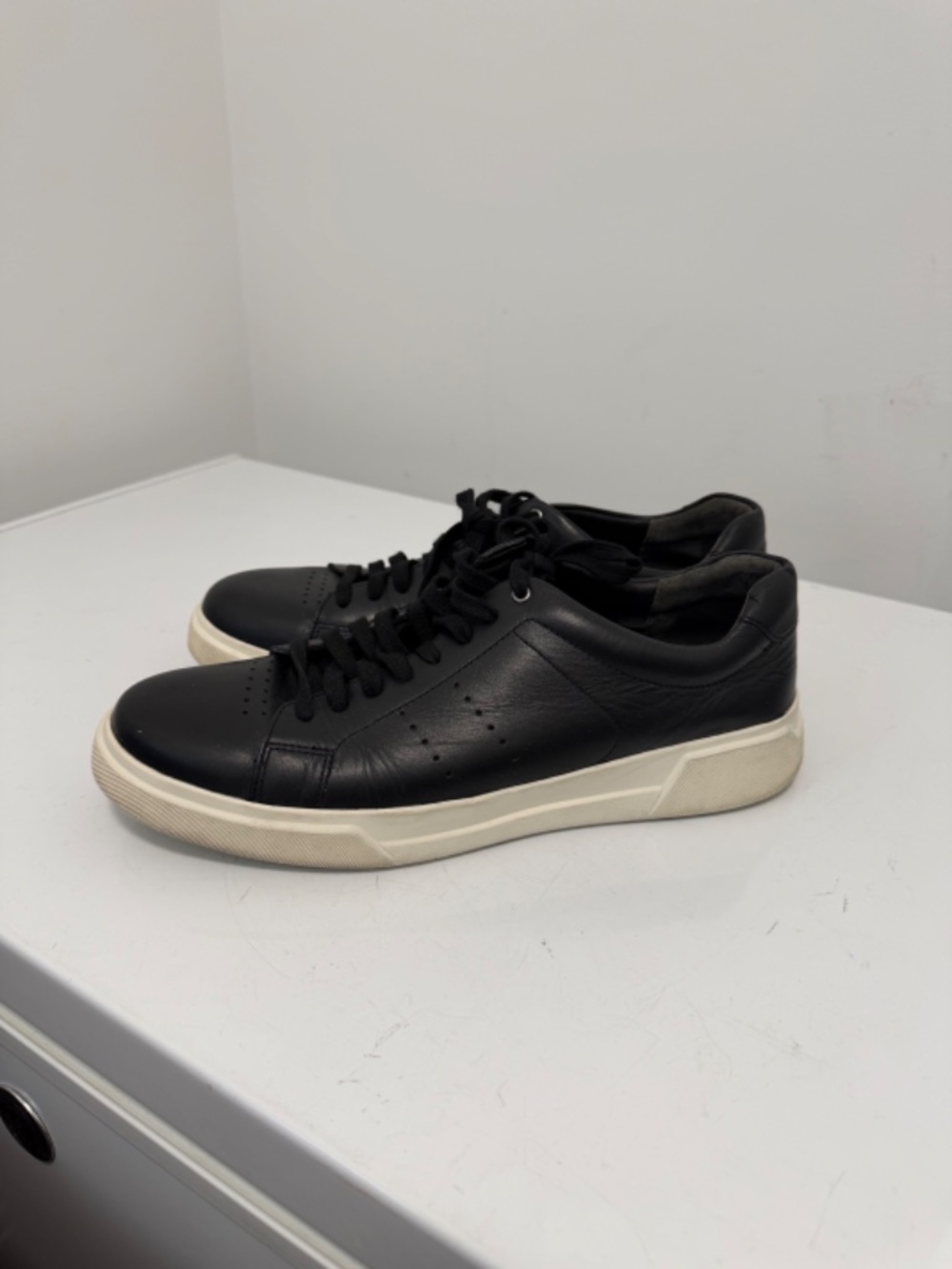 Vince Leather Men's Shoes Black - Size 10